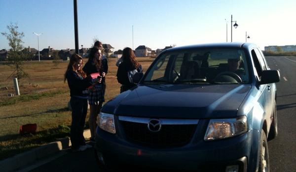 S.A.D.D. Members Patrol for Seat Belt Safety