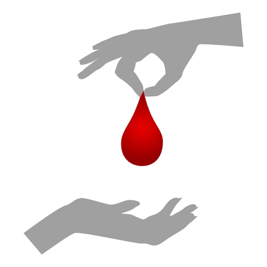 Blood+donation%2FSilhouettes+of+hands+one+giving+blood+drop%2C+the+other+receiving